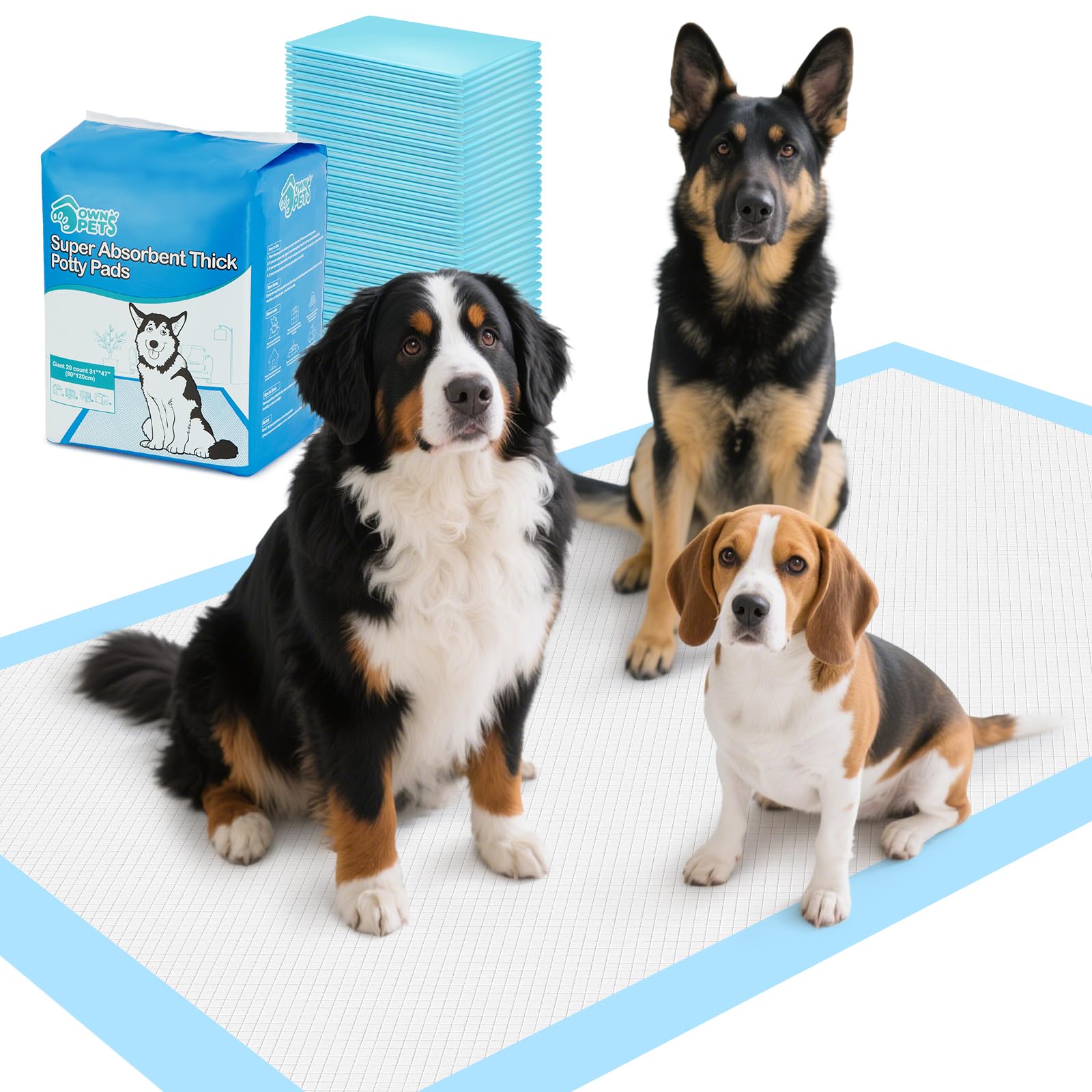 Ownpets XXXXL training pad packaged-40-count for bulk potty training.