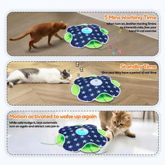 Oxawo cat toy LED flash feature enhances visual tracking during play