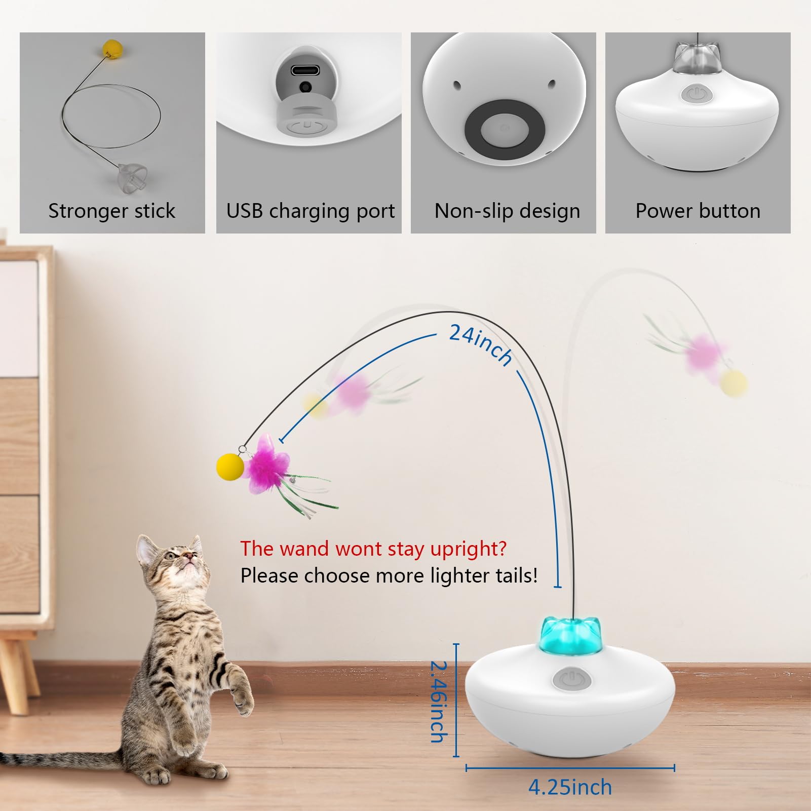 Oxawo cat toys self-righting base maintains motion