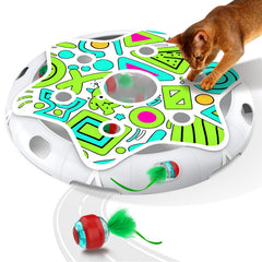 Oxawo interactive maze game mouse white helps keep indoor cats engaged with six hunting holes.