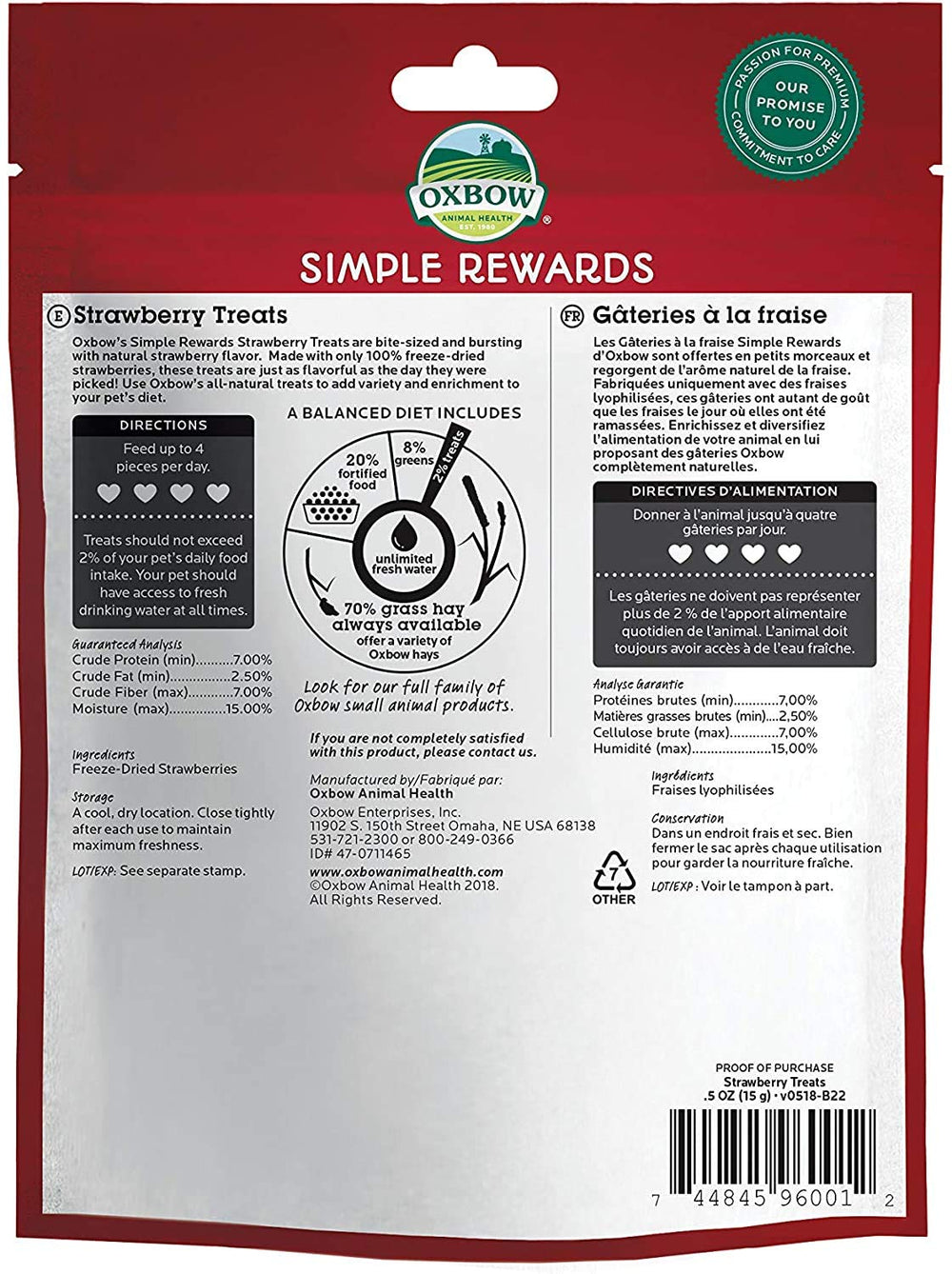 Oxbow banana simple rewards bundle treats help with daily enrichment.