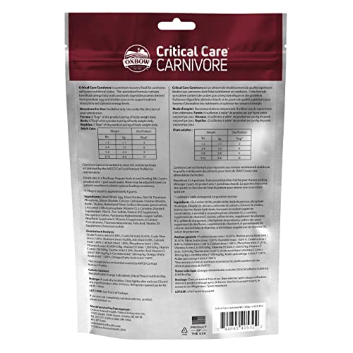Oxbow Carnivore Care easy-mix demonstrates simple preparation for syringe or bowl feeding.