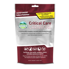 Oxbow Carnivore Care powder container enables quick, nutrient-dense meals for carnivores.