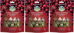 Oxbow Cranberry Simple Rewards pack on a tray promoting bonding with your small pet
