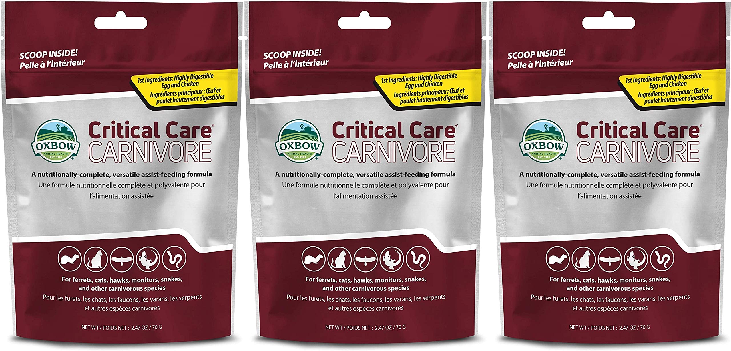 OXBOW Critical Care Carnivore pack 2.47oz for small pets supports recovery.