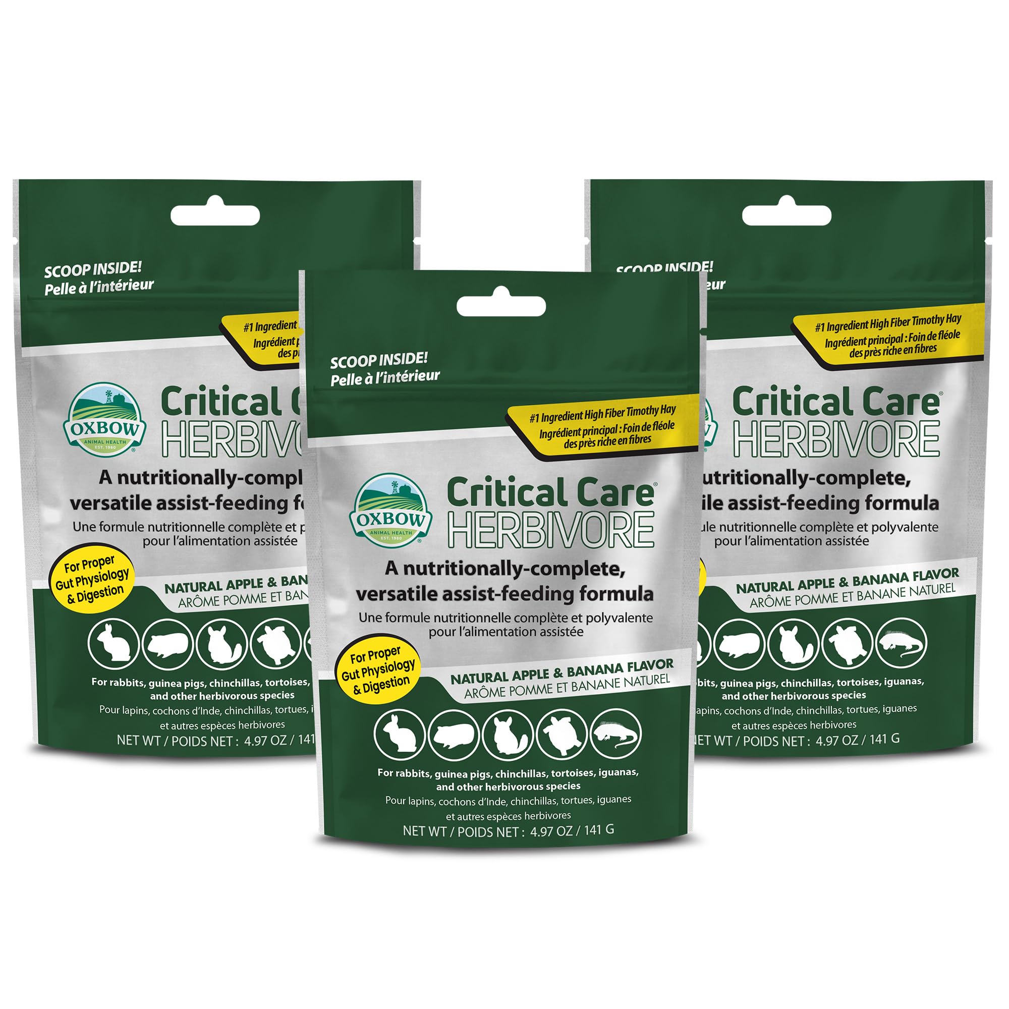 Oxbow Critical Care Herbivore: mezcla para jeringa facilita la alimentación en recuperación.