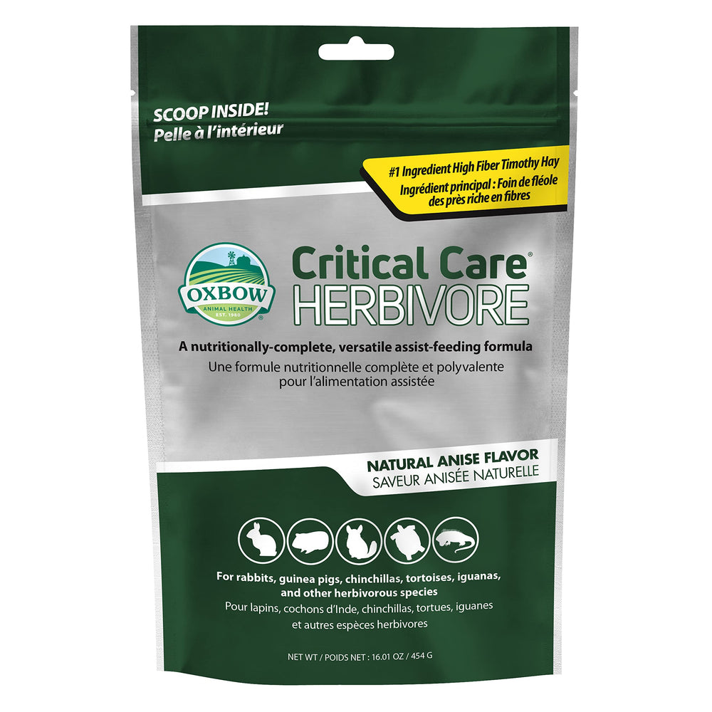Oxbow Critical Care herbivore powder mix for easy emergency feeding