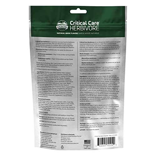Oxbow Critical Care syringe-feeding setup enables controlled recovery nutrition