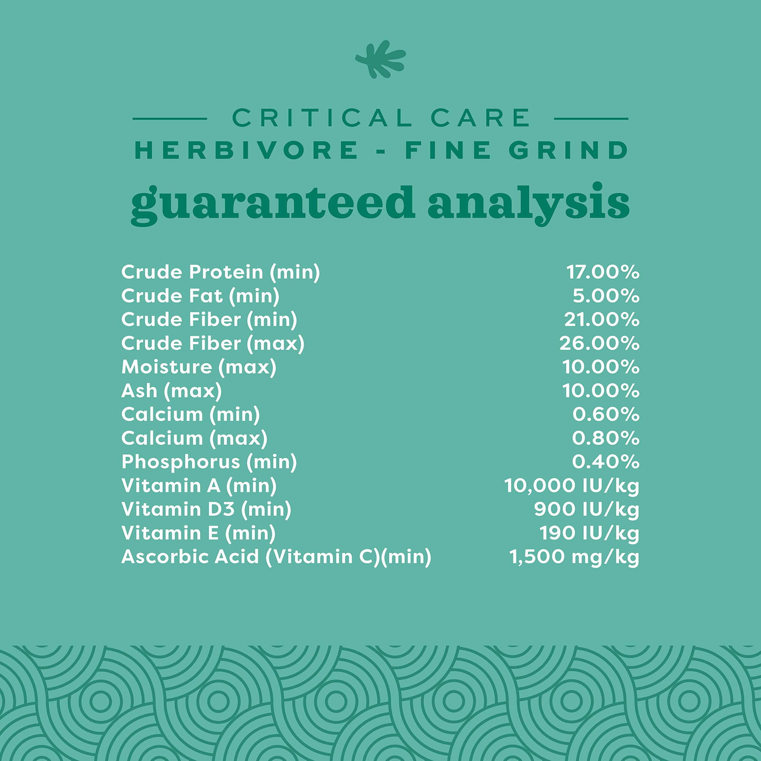 Oxbow Critical Care Herbivore vitamin-c stabilized bottle highlights immune-support nutrition.