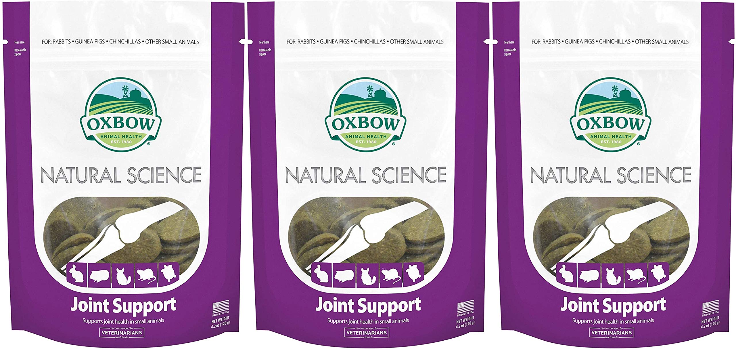 Oxbow Natural Science Joint Support wafers container promotes joint health for small pets.