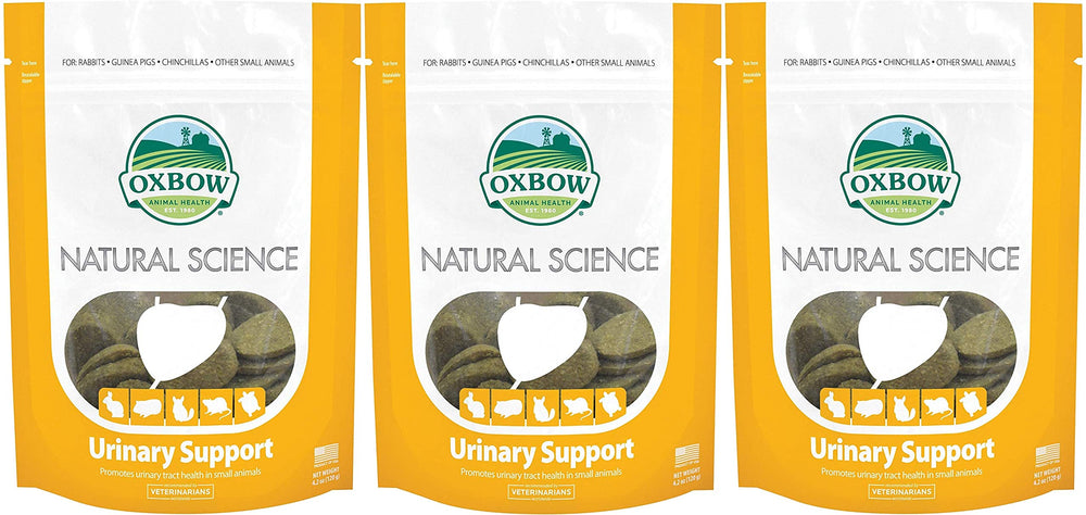 Oxbow Natural Science Urinary Support wafers pack highlighting a high-fiber formula for small pets