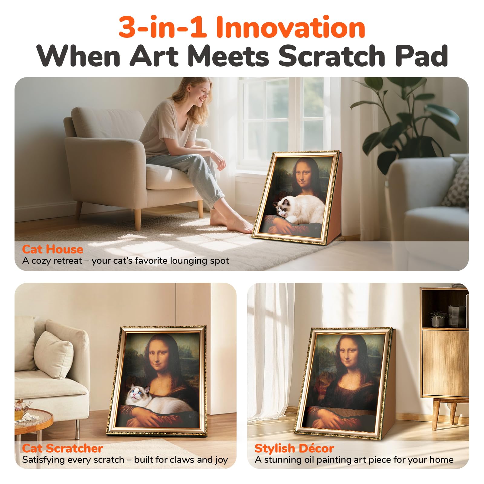 Oxfraki 3D surround art design emphasizing immersive Mona Lisa print