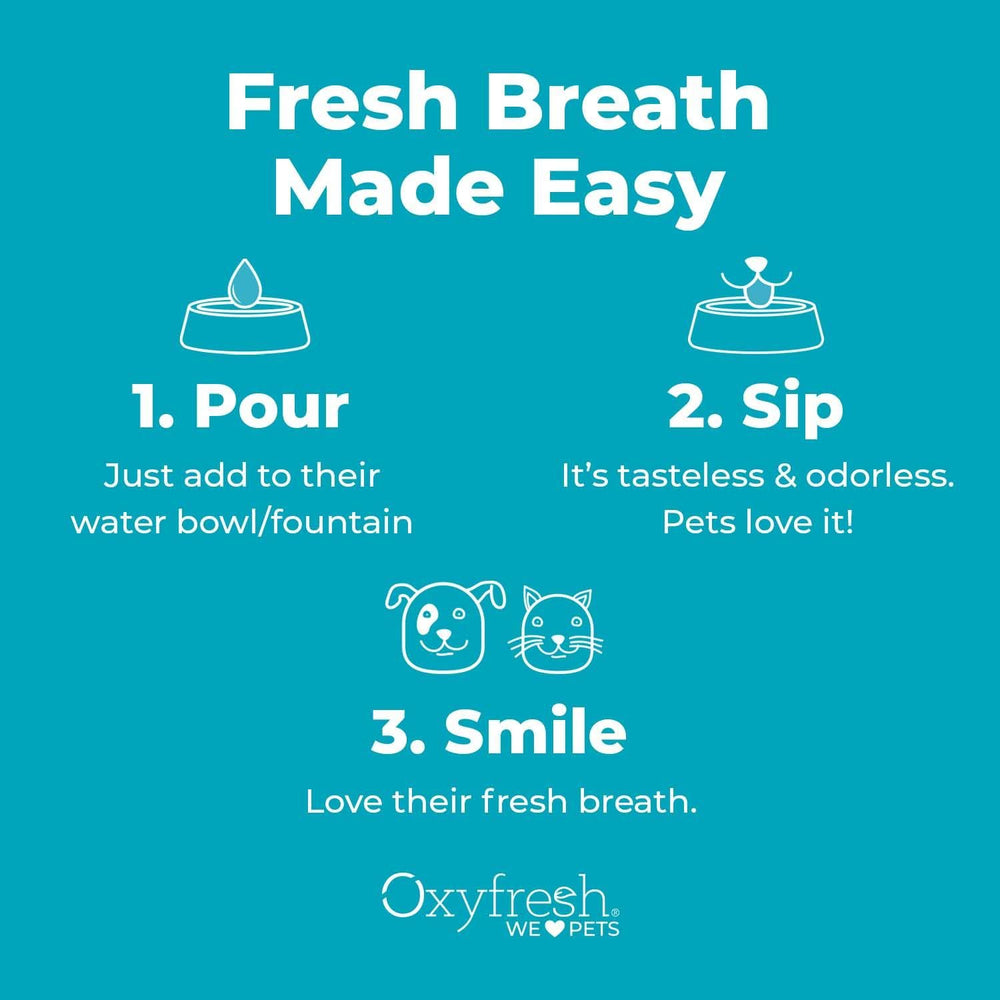 In-water dental care with Oxyfresh for cleaner teeth during daily use.