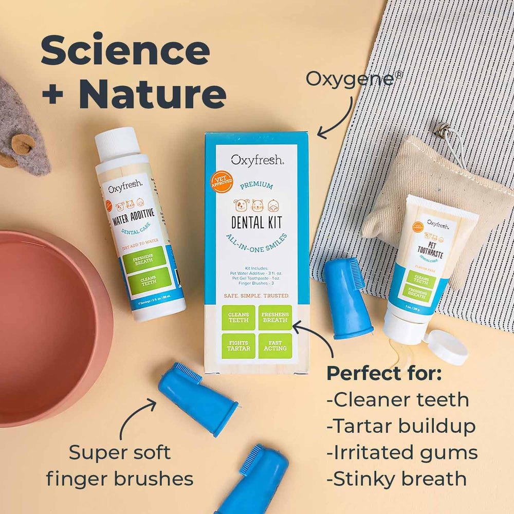 Oxyfresh dental gel toothpaste offering non-toxic, tasteless brushing for pets.