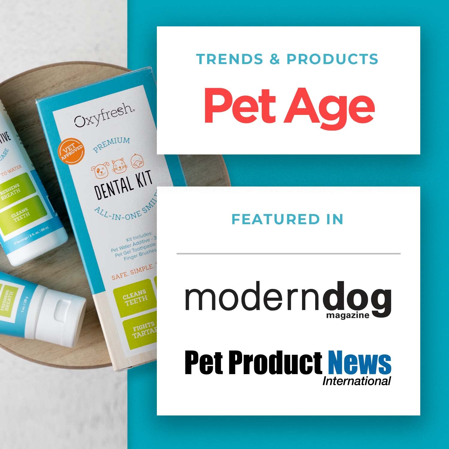 Oxyfresh premium pet dental kit used during a quick dog or cat brushing session.