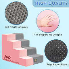 OYLZ Dog Stairs removable-cover-cleaning: machine-washable cover keeps fur and dirt easy to remove.