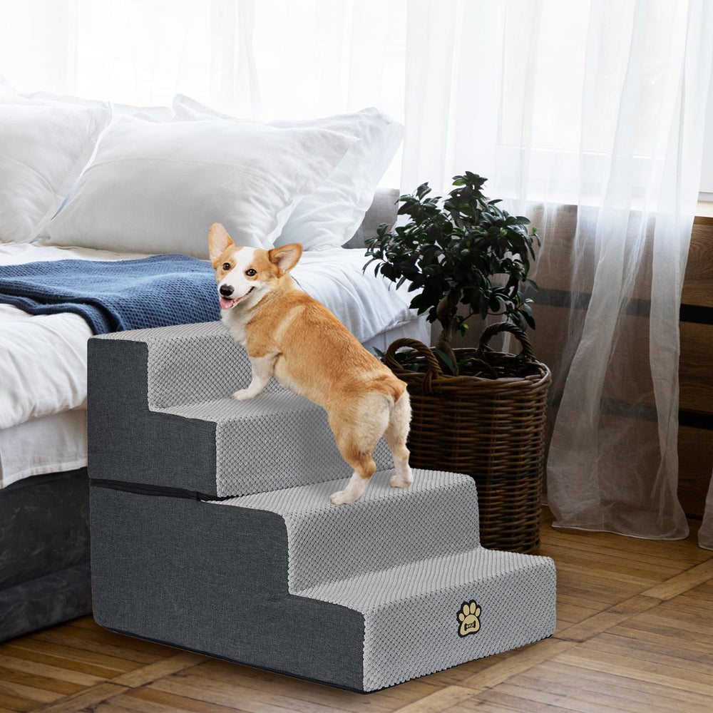 OYLZ Dog Stairs two-small-stairs: versatile configuration aids small dogs and recovering pets.