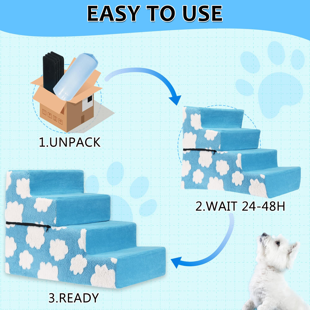 OYLZ Pet Stairs blue for pets under 50 lbs use case on sofa or bed