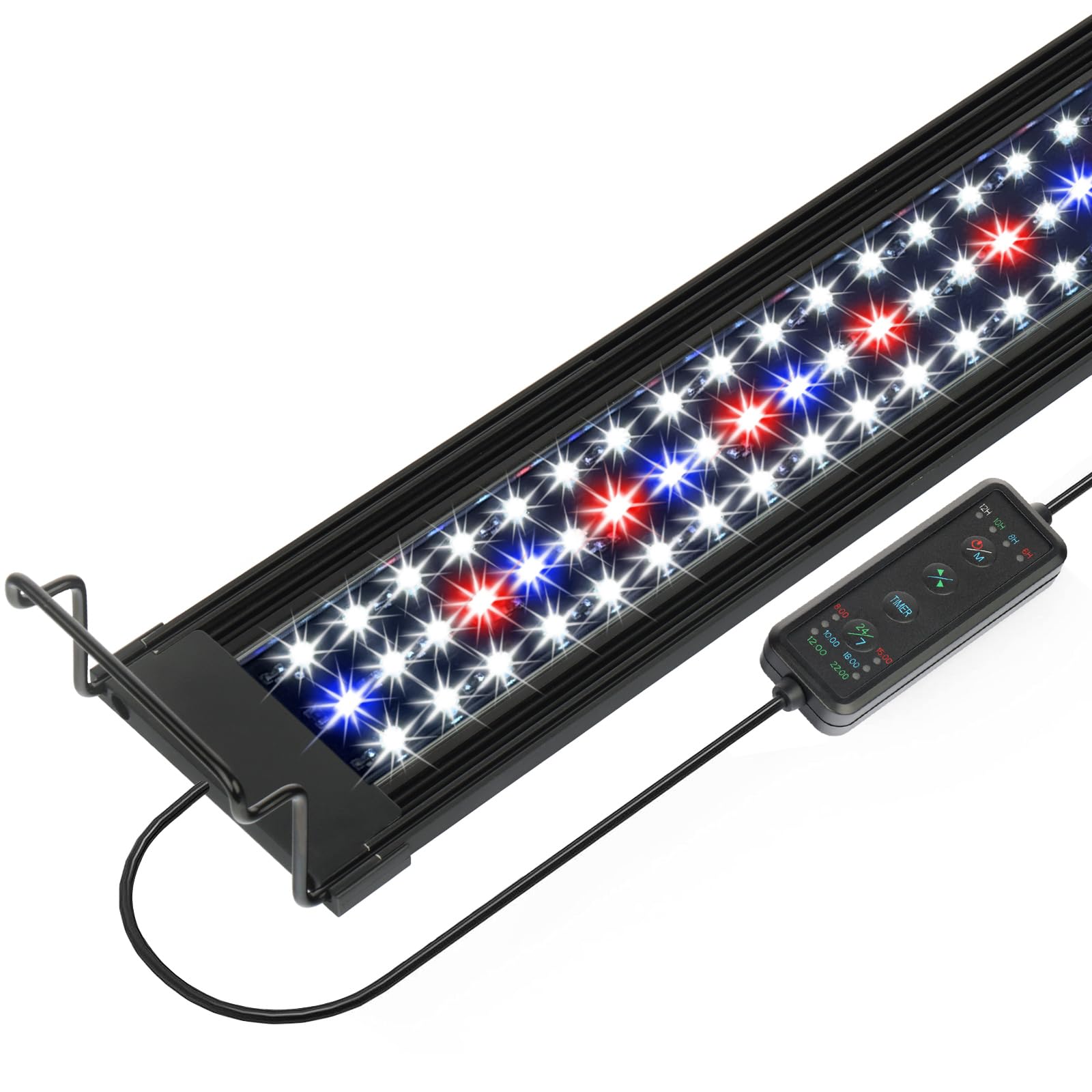 OYO WATER Aquarium LED Light with extendable bracket fits rimless tanks for a precise, adjustable fit.