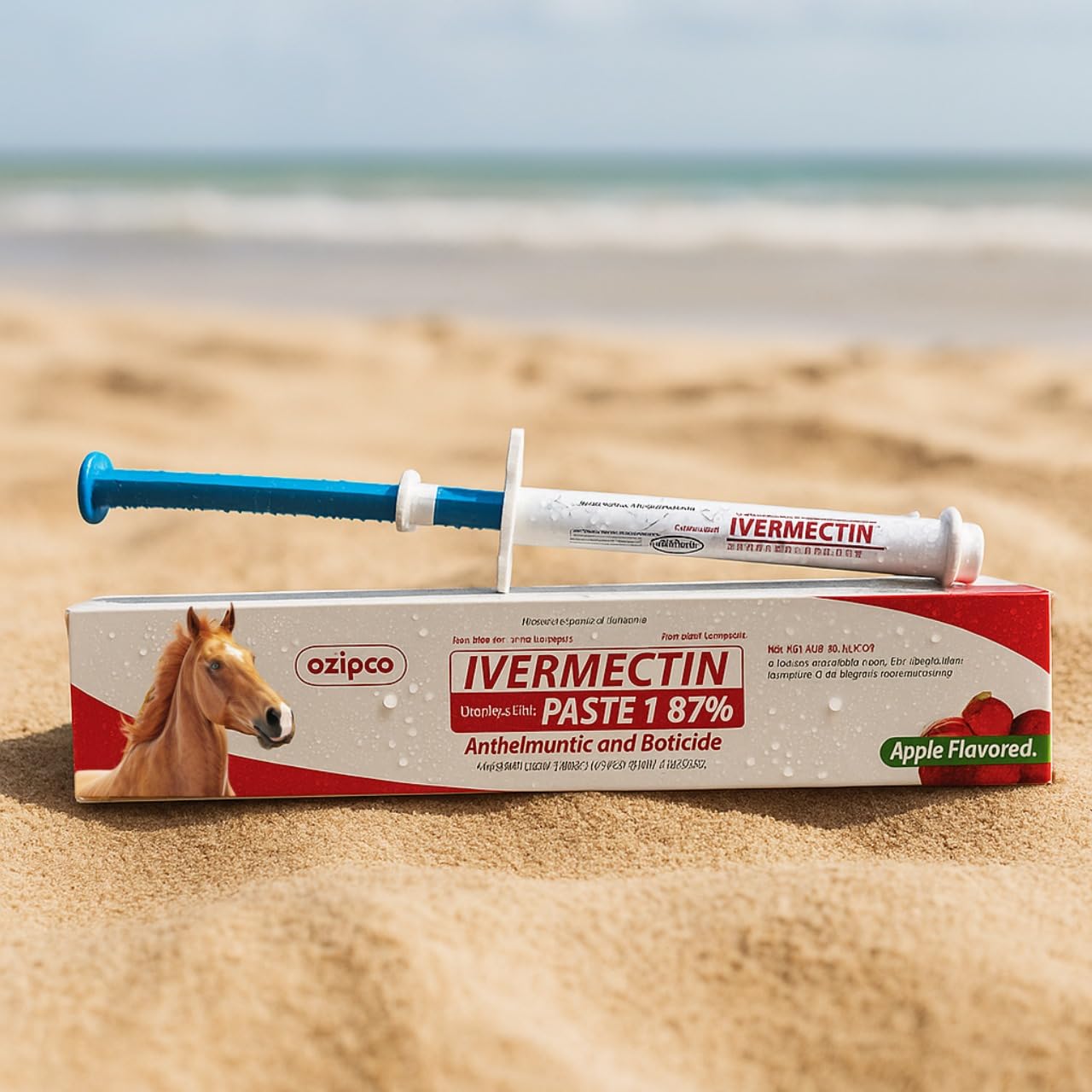 OZIPCO label shows 1.87% ivermectin concentration on the tube.