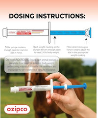 Calibrated plunger close-up on OZIPCO tube showing precise dosing.