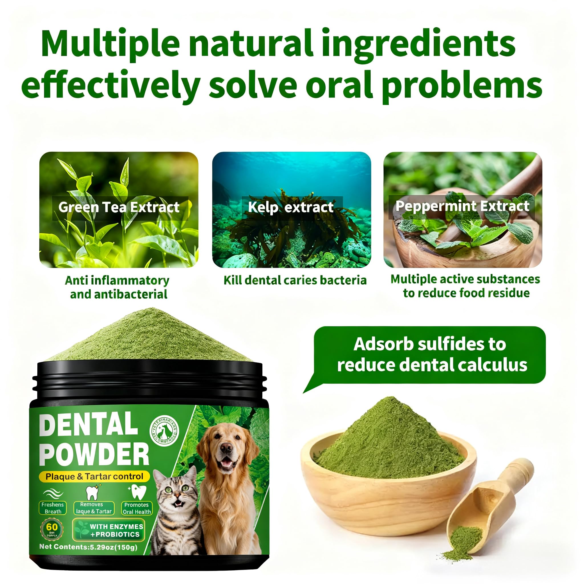 OZOXOO powder poured into meals to support daily oral hygiene.