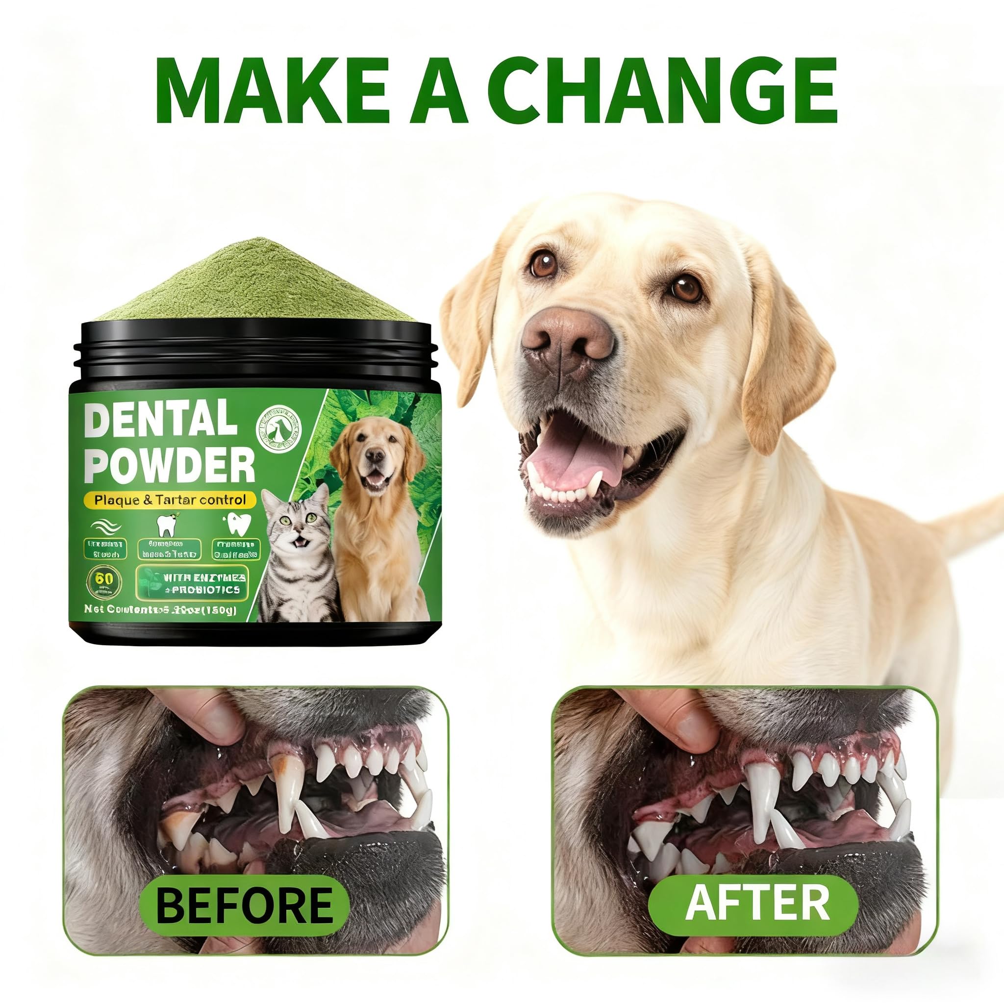 OZOXOO mint and green tea blend for naturally fresh breath in dogs.