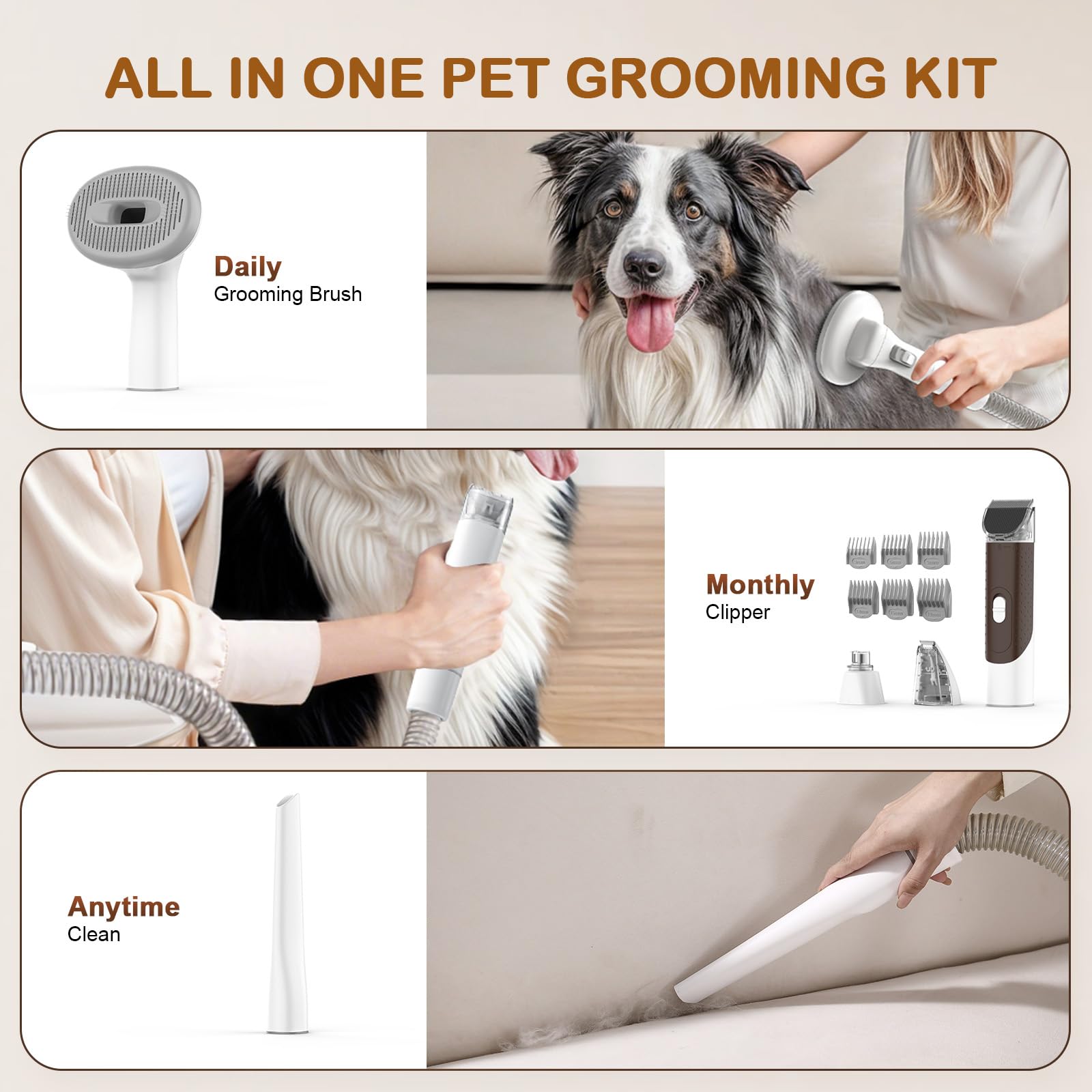 Ozumek pet clippers and nail grinder attachment demonstrates complete care in one session.