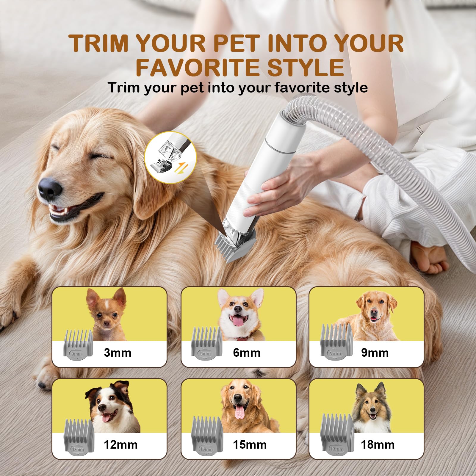 Ozumek silent low-noise grooming design reduces stress during grooming.