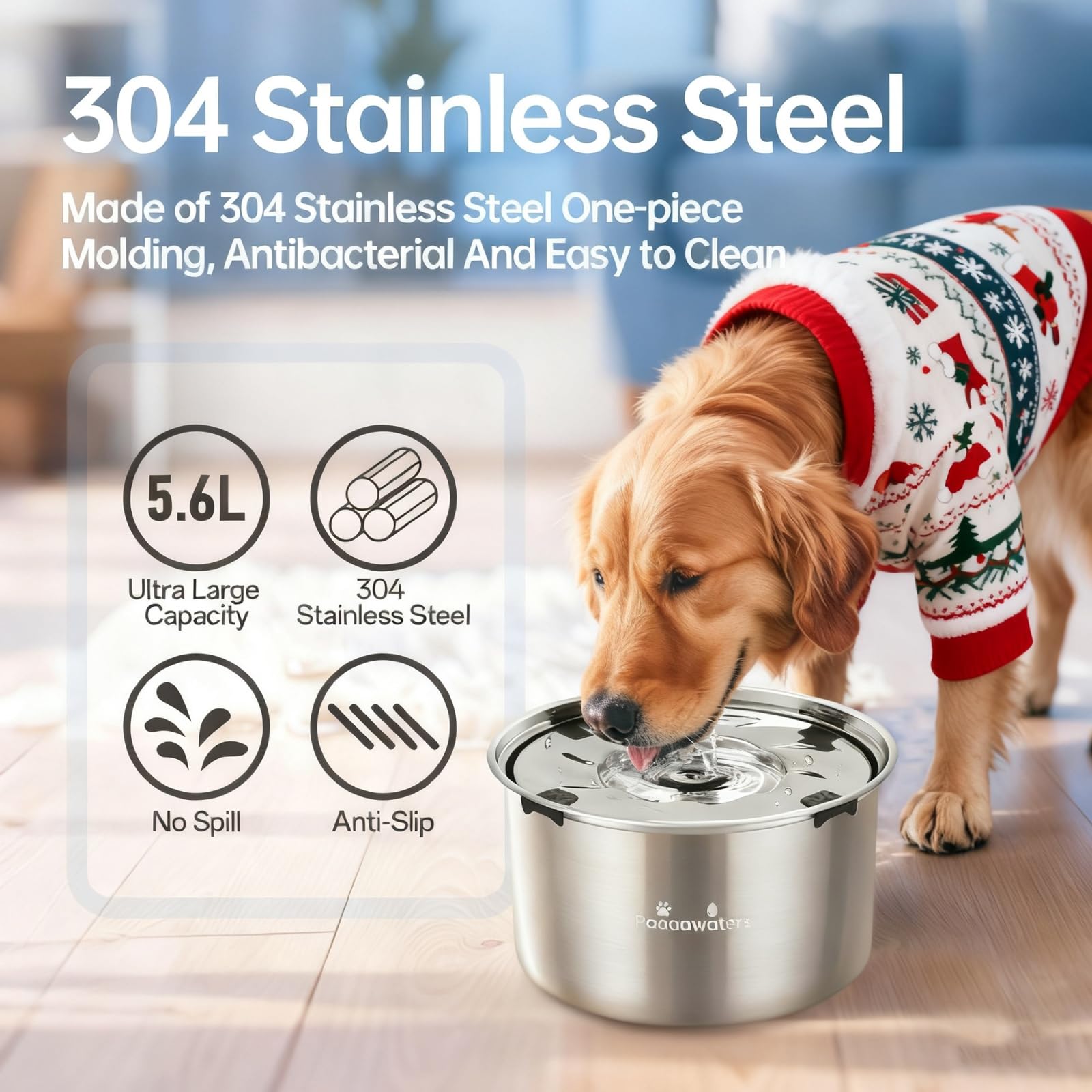 Paaaawaters no-spill floating disk prevents splashes for tidy floors
