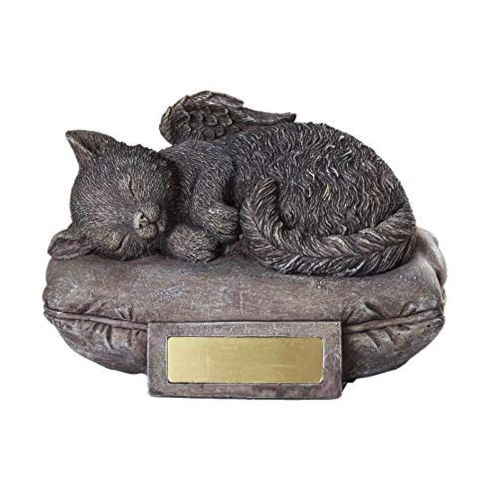 Pacific Giftware pet memorial angel cat urn pillow—beautiful tribute for lasting remembrance.