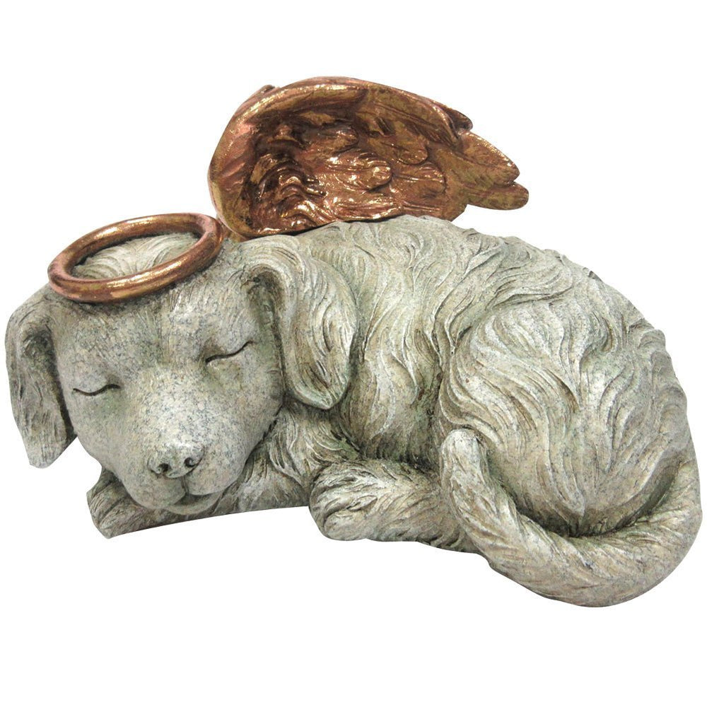 Pacific Giftware angel dog sleeping urn for serene garden memorial