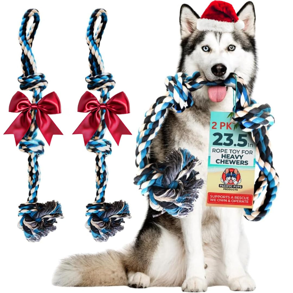 Pacific Pups blue XL rope toy for giant tug sessions with aggressive chewers.