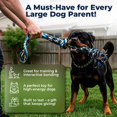 Pacific Pups Products large dog rope toy cotton fibers feel gentle on a dog's mouth.