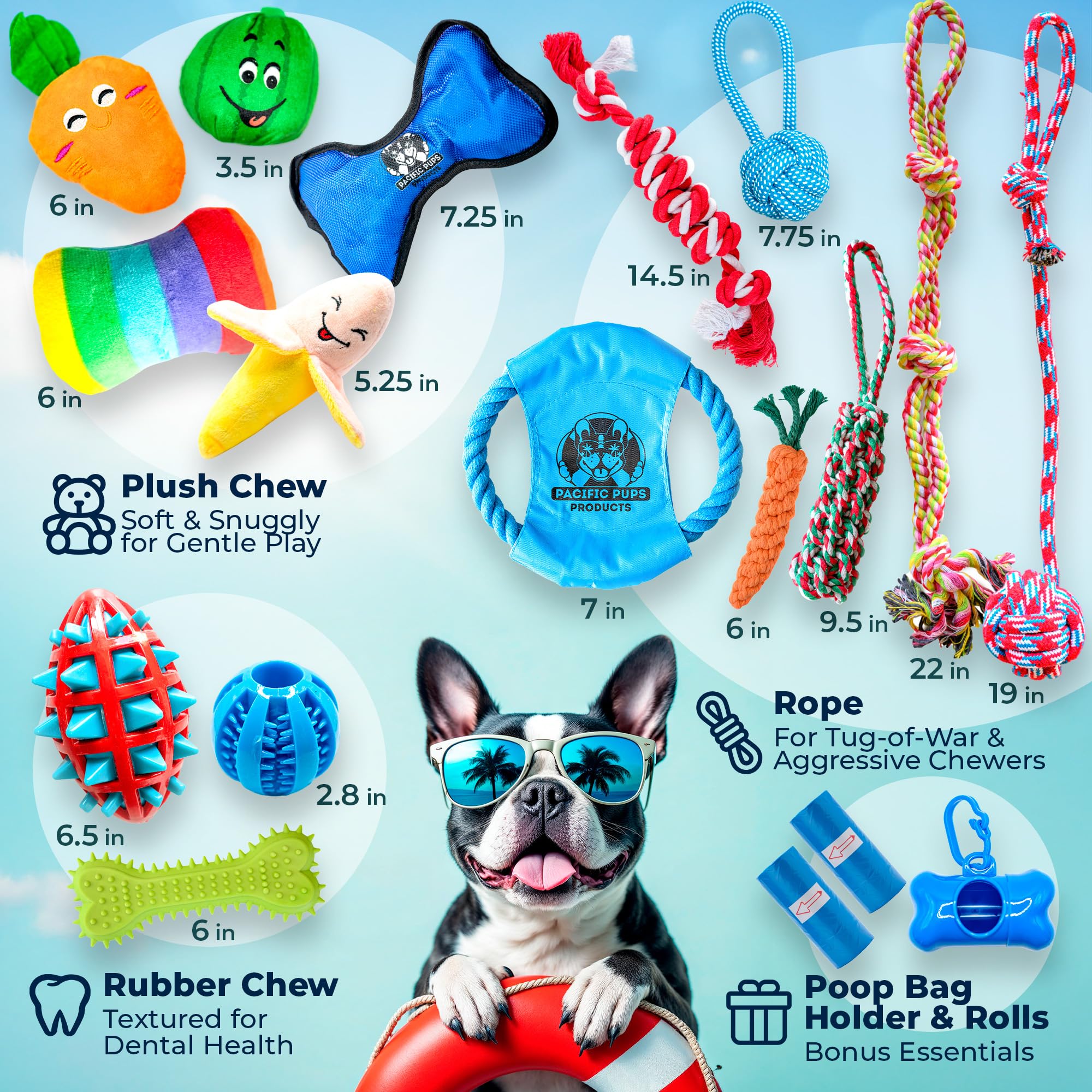 Pacific Pups puppy teething toys soothe gums while entertaining puppies