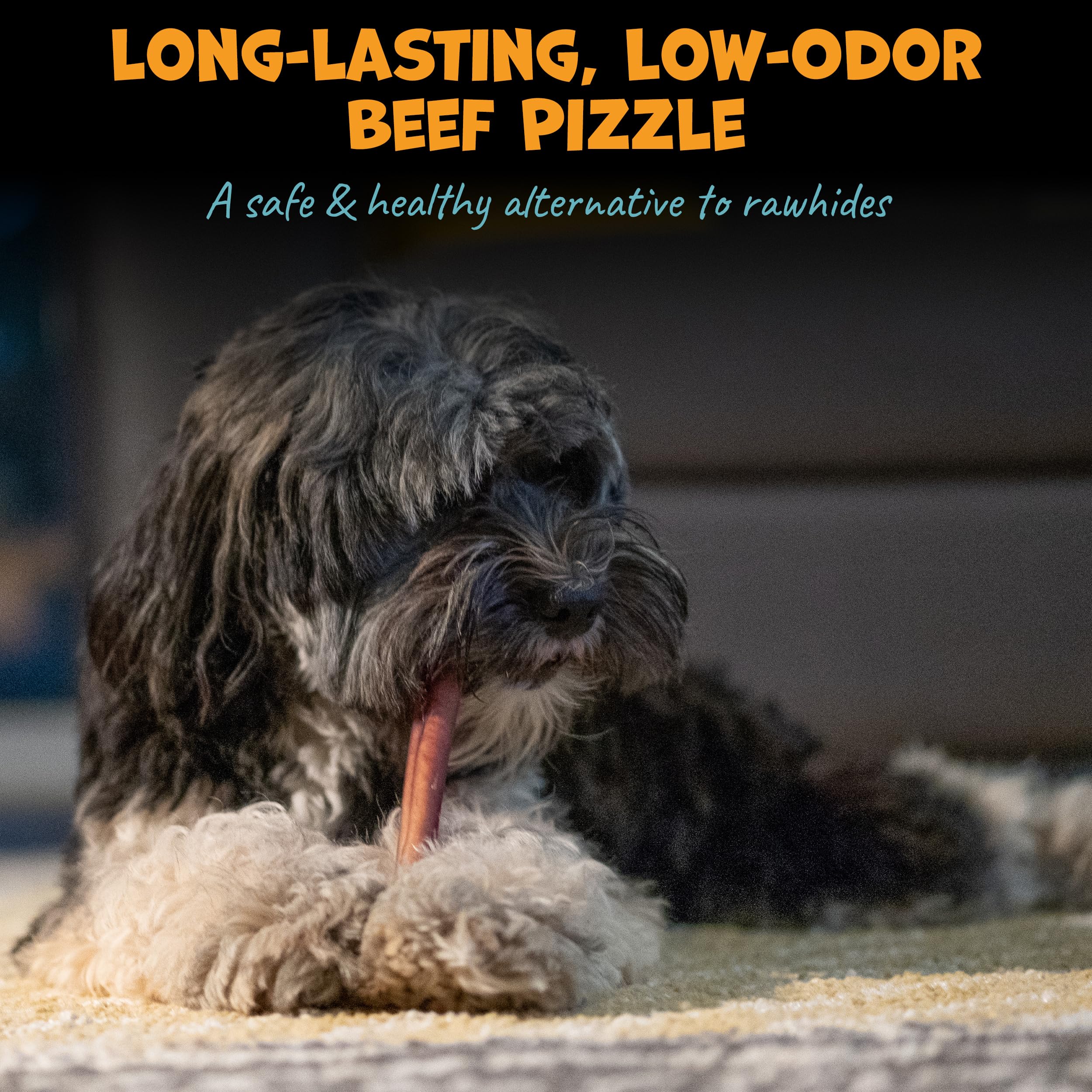 Pack Approved beef bully sticks 6in high-protein low-fat chew for active dogs.