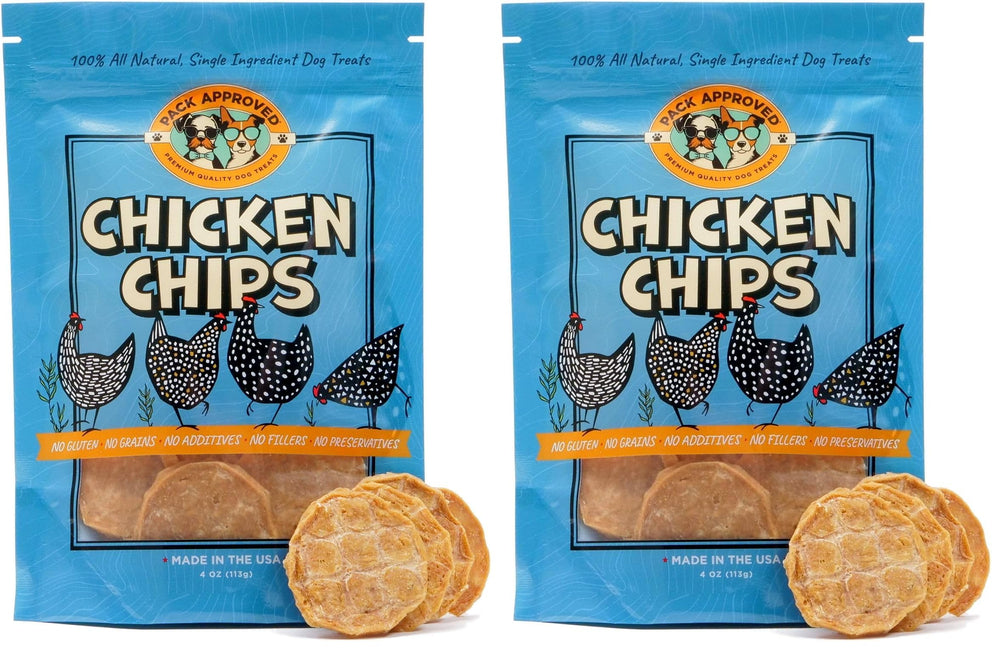 Pack Approved Chicken Chips - crunchy bite to entice dogs during training sessions.