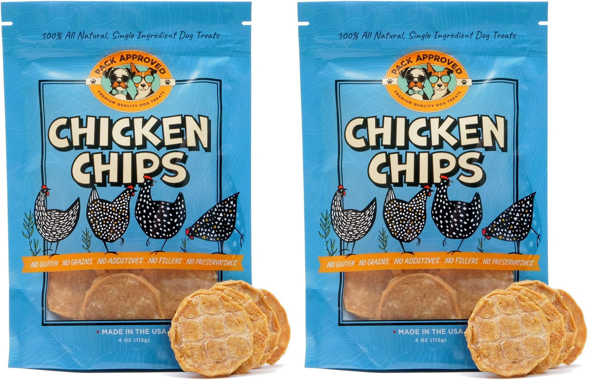 Pack Approved Chicken Chips - crunchy bite to entice dogs during training sessions.
