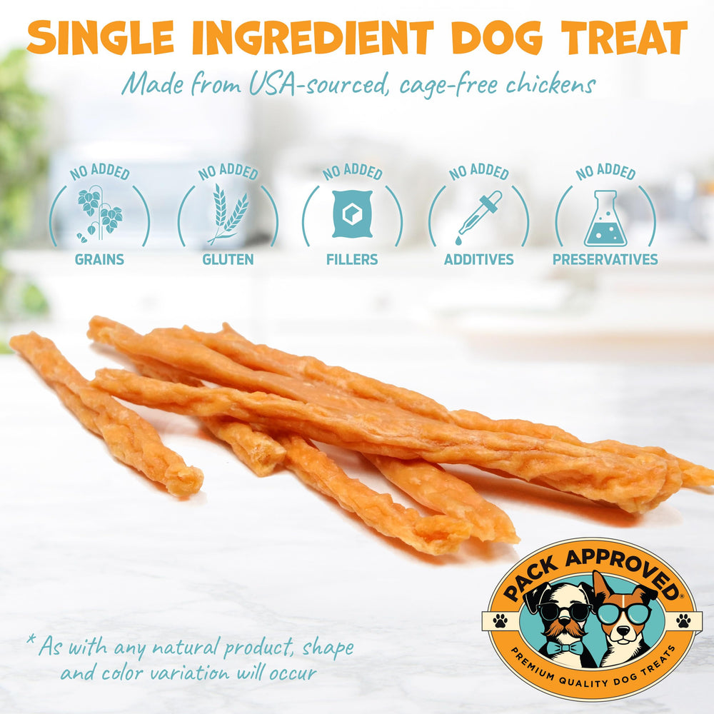 Pack Approved Chicken Sticks ingredients image highlights 100-percent chicken breast for a lean protein snack