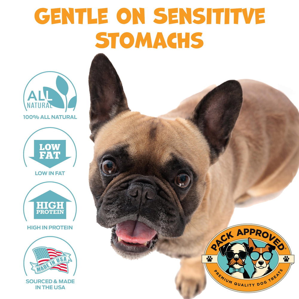Pack Approved Chicken Sticks made-in-usa badge emphasizes USA-made quality