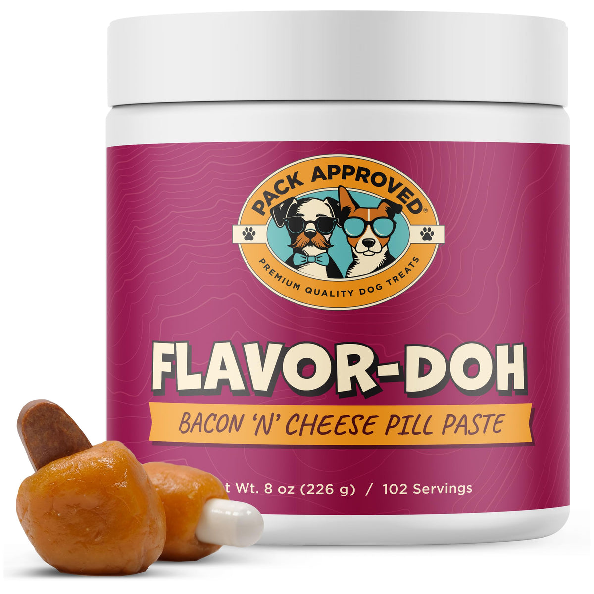 Pack Approved Flavor-Doh wrap-around capsule demonstrates easy dosing for dogs.