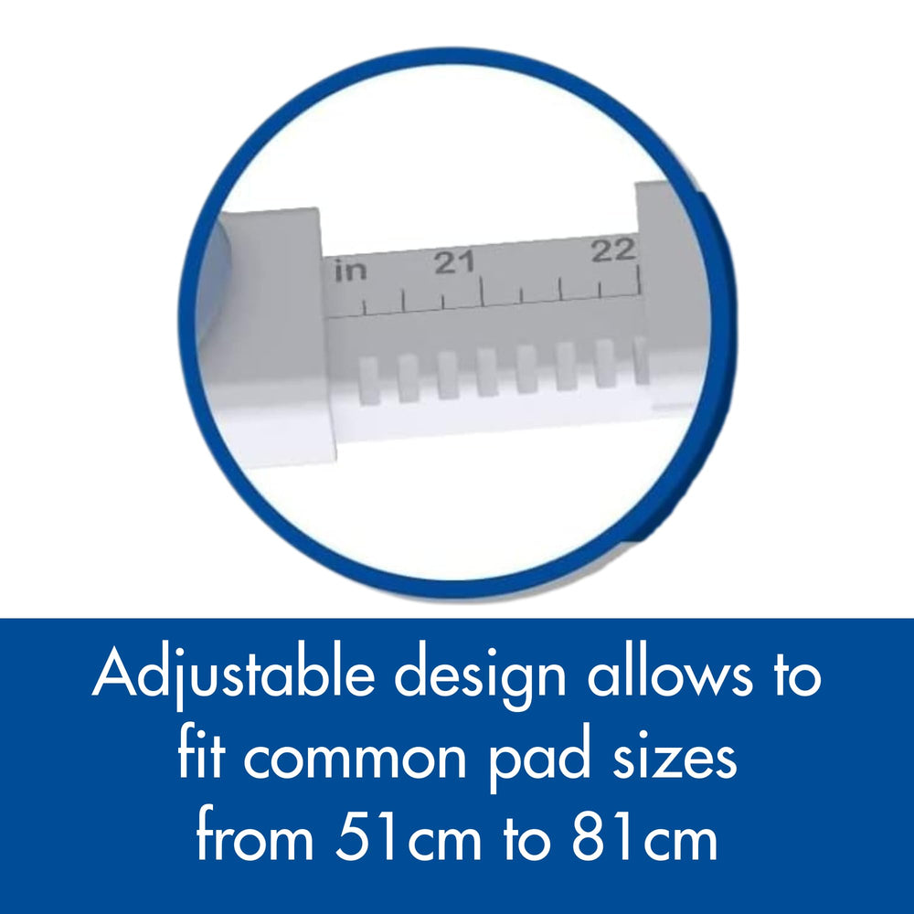 Pad Genius SureGrip containment edge directs liquid back to pad