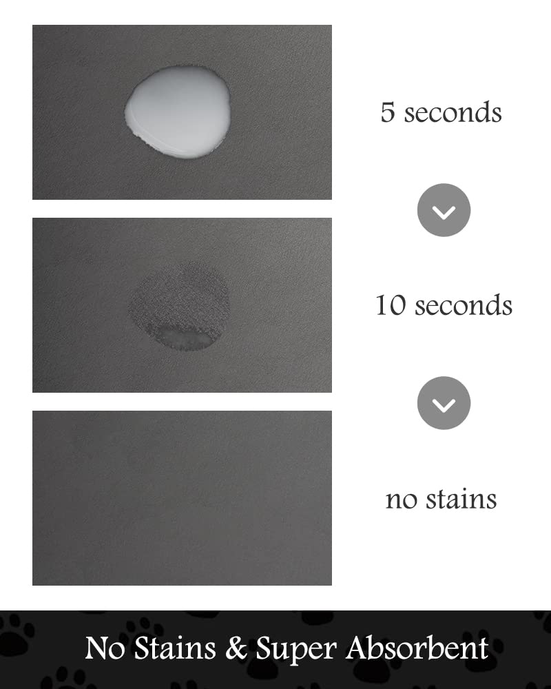 Padoor anti-slip dog bowl mat prevents sliding during energetic feeding sessions.