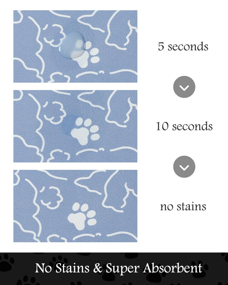 PADOOR dog bowl mat anti-slip prevents slips during mealtime.