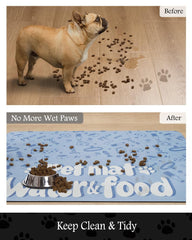 PADOOR dog bowl mat quick-dry design helps keep paws dry after spills.