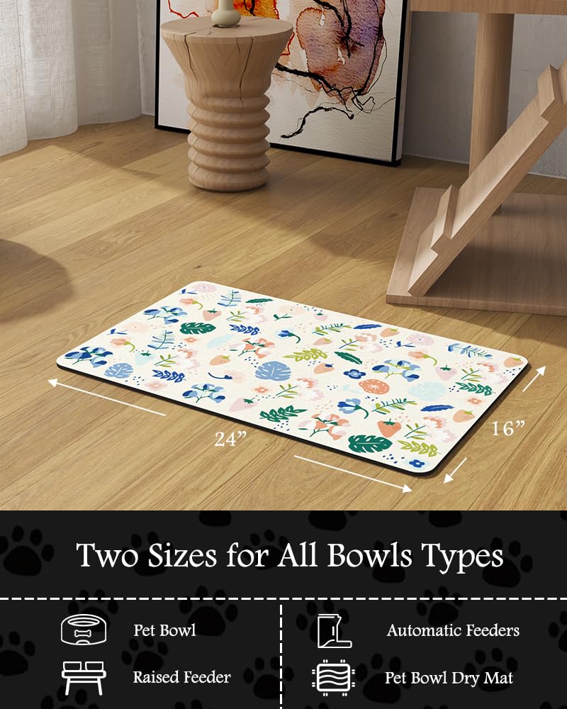 PADOOR durable pet feeding mat supports bowls for dogs and cats.