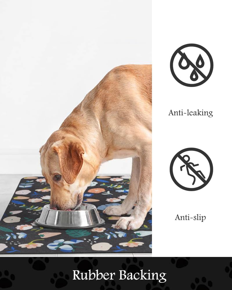 PADOOR Durable pet mat resists wear under bowls and daily use