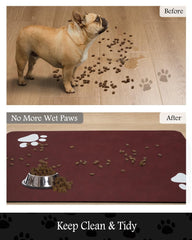 PADOOR absorbent mat quick-dry design minimizes damp paw messes after drinking.