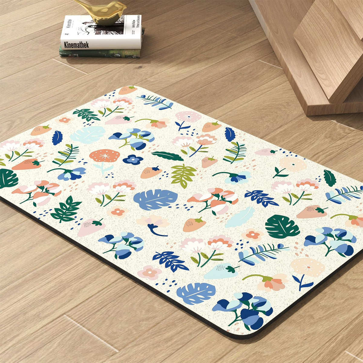PADOOR LIGHTFLOWERS pet feeding mat front view with absorbent surface