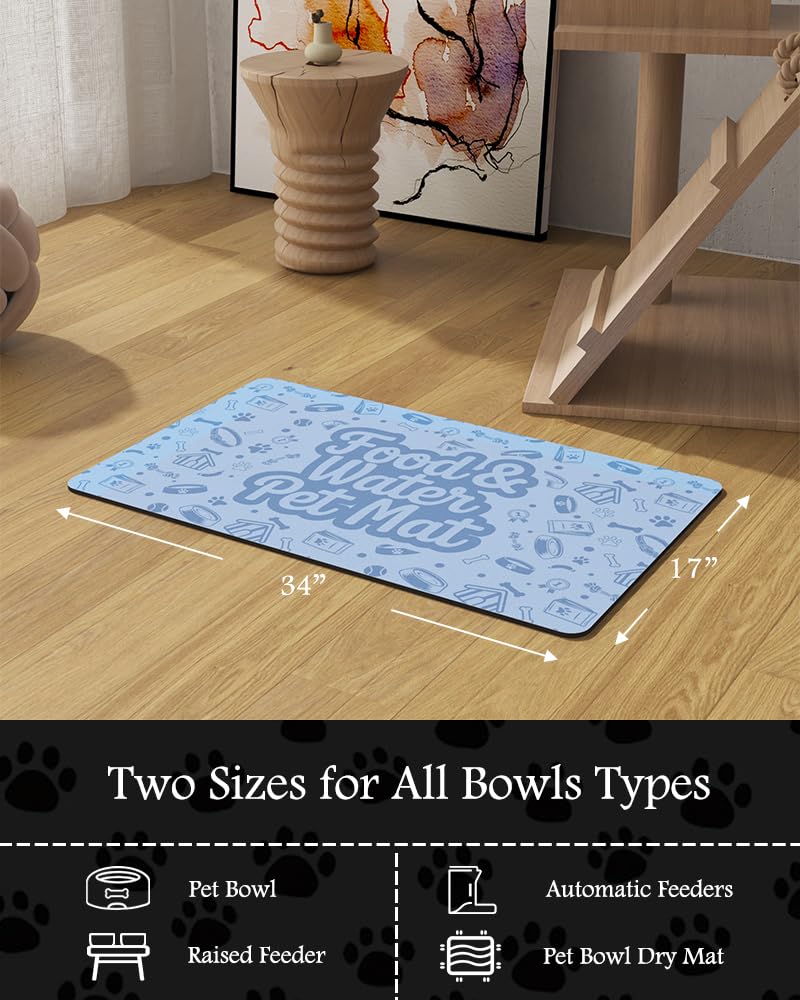 PADOOR multi-use pet feeding mat suitable for bowls and feeders